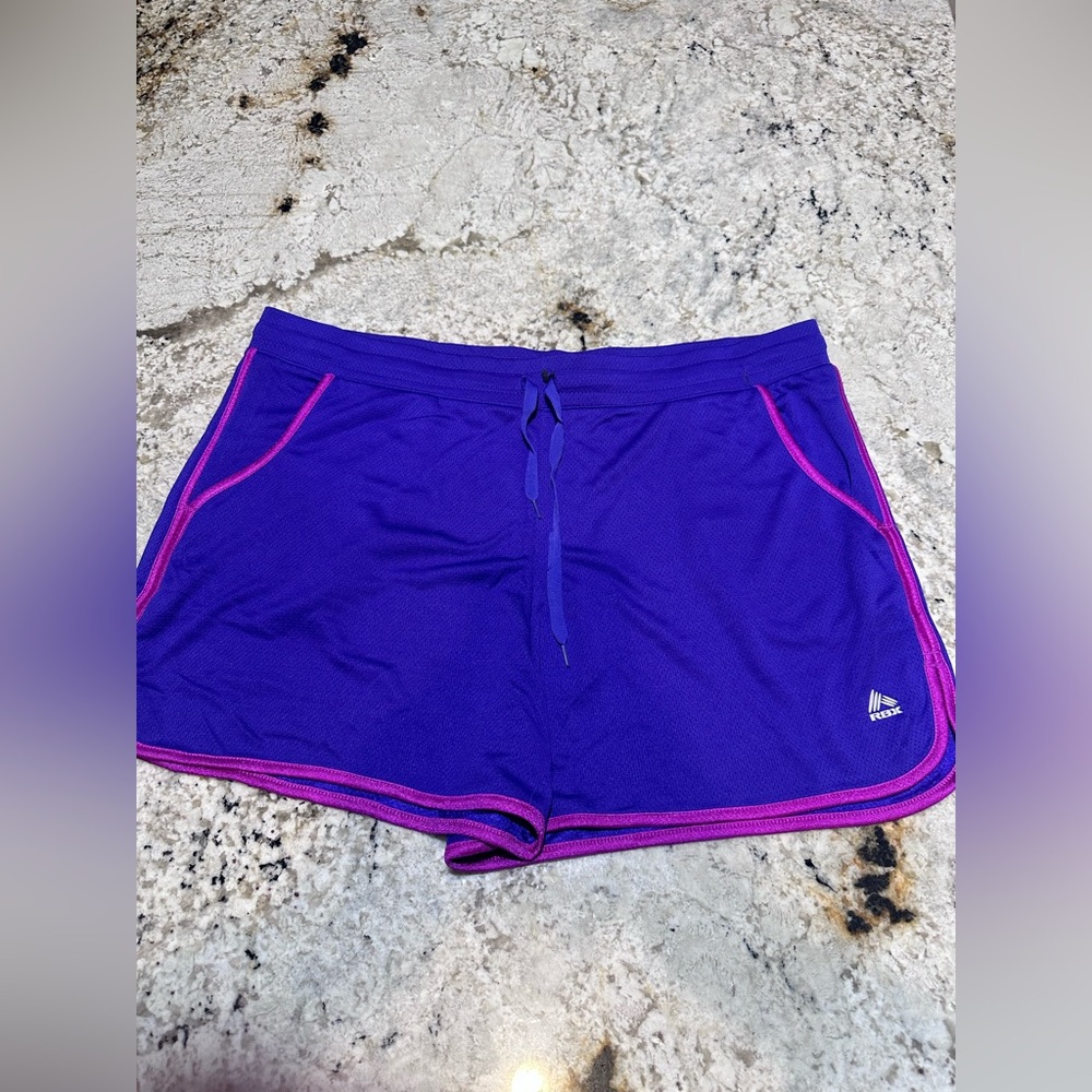 RBX Women's Athletic Shorts in Purple with Pink Accents